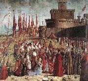 CARPACCIO, Vittore The Pilgrims Meet the Pope (detail) kk Spain oil painting artist